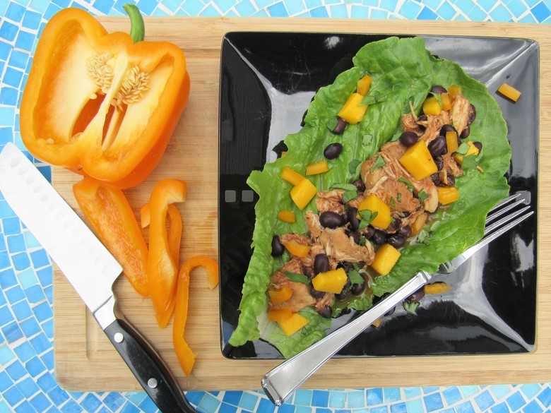 BBQ Chicken and Black Bean Lettuce Wraps Healthy Recipe
