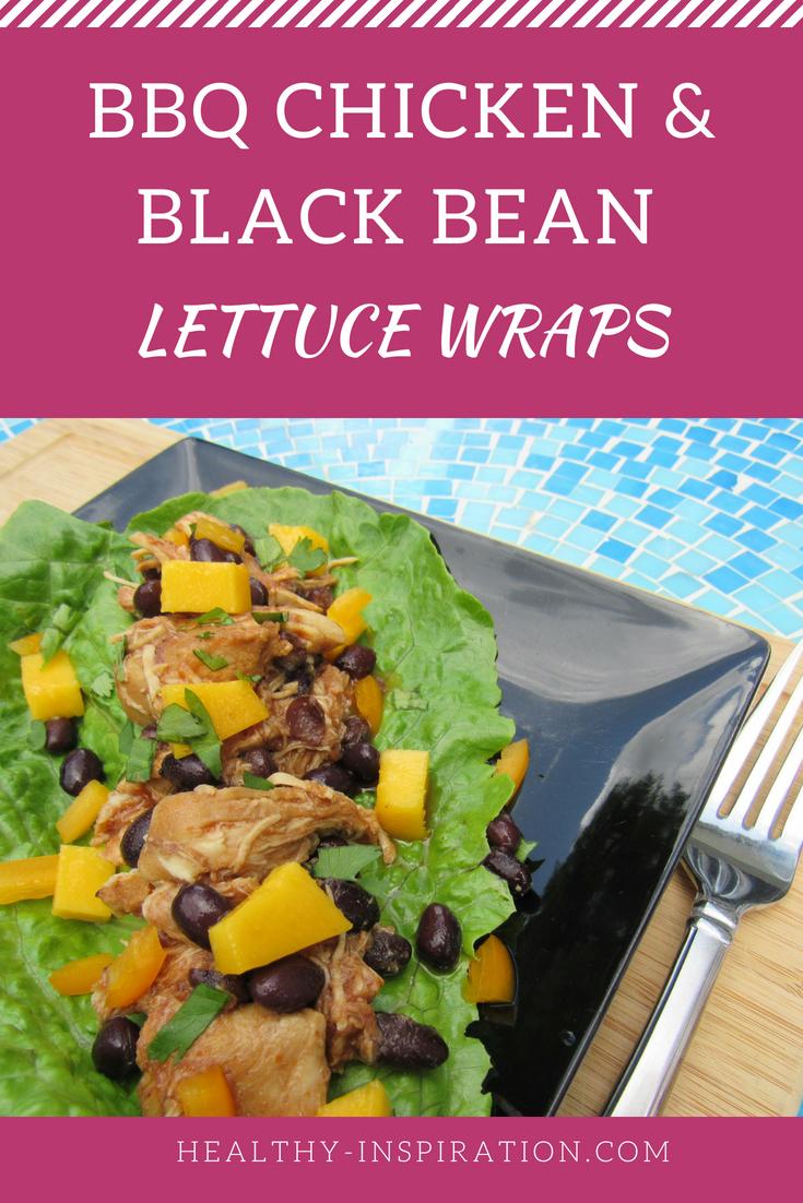 BBQ Chicken and Black Bean Lettuce Wraps