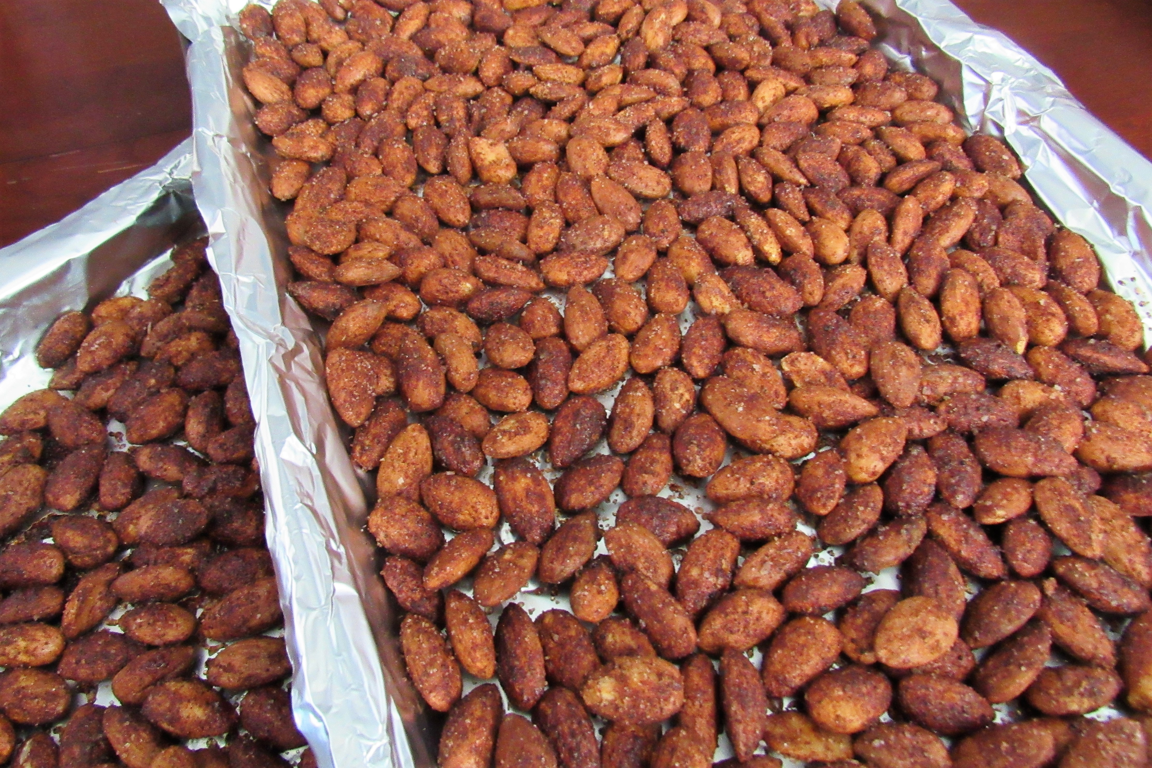 low sugar sweet and spicy roasted almonds