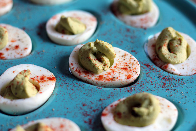 Avocado Deviled Eggs with Smoked Paprika