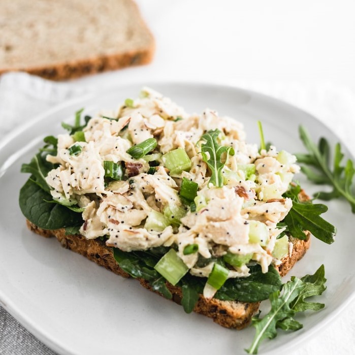 No Mayo Orange Poppy Seed Chicken Salad